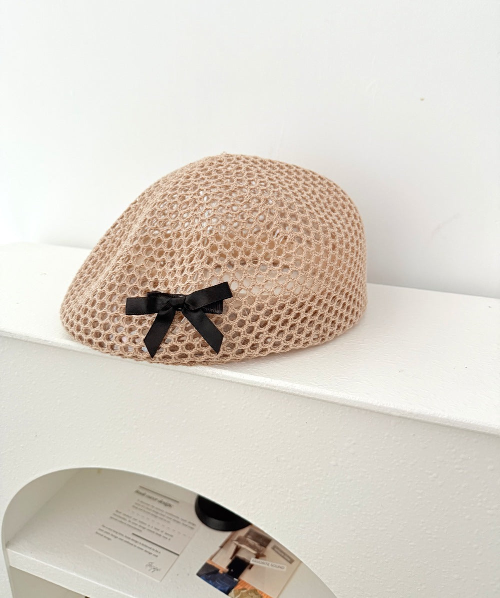 Elegant Bow Knot Hollow Crochet Beanie Hat MK2CK6W6HAT60