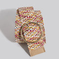 Boho-Style Solid Color Straw Weave Belt 6W6JBT205
