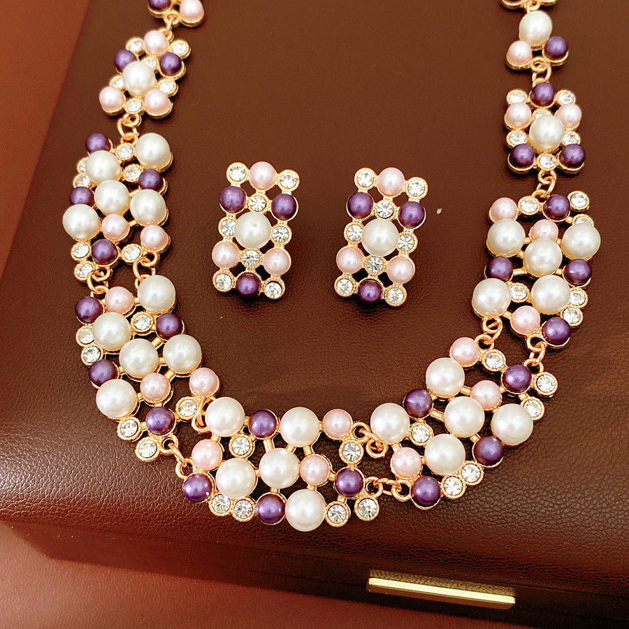 Chic Rhinestone Pearl Hollow Chain Necklace 6W6JNC906