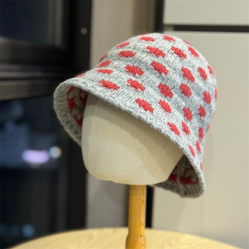 Polka Dot Knit Bucket Hat - DippedShop Wholesale - #3891