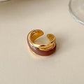Stylish Gold Plated Diamond Open Ring 8ZA6JRG120T