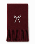Elegant Pearl Bowknot Warm Tassel Scarf 6W6NSC128