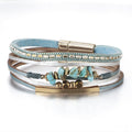 Vintage Multi Layer Irrugular Stones Magnetic Bracelets 6W6JBR498