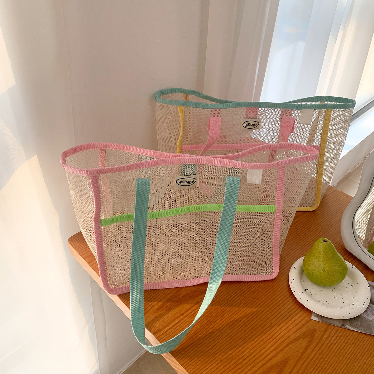 Simple Mesh Large Capacity Travel Shoulder Bag 8BW6BOB76L