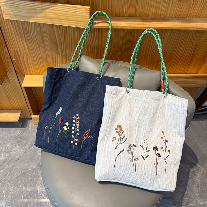 Vintage Floral Denim Tote - DippedShop Wholesale - #8211