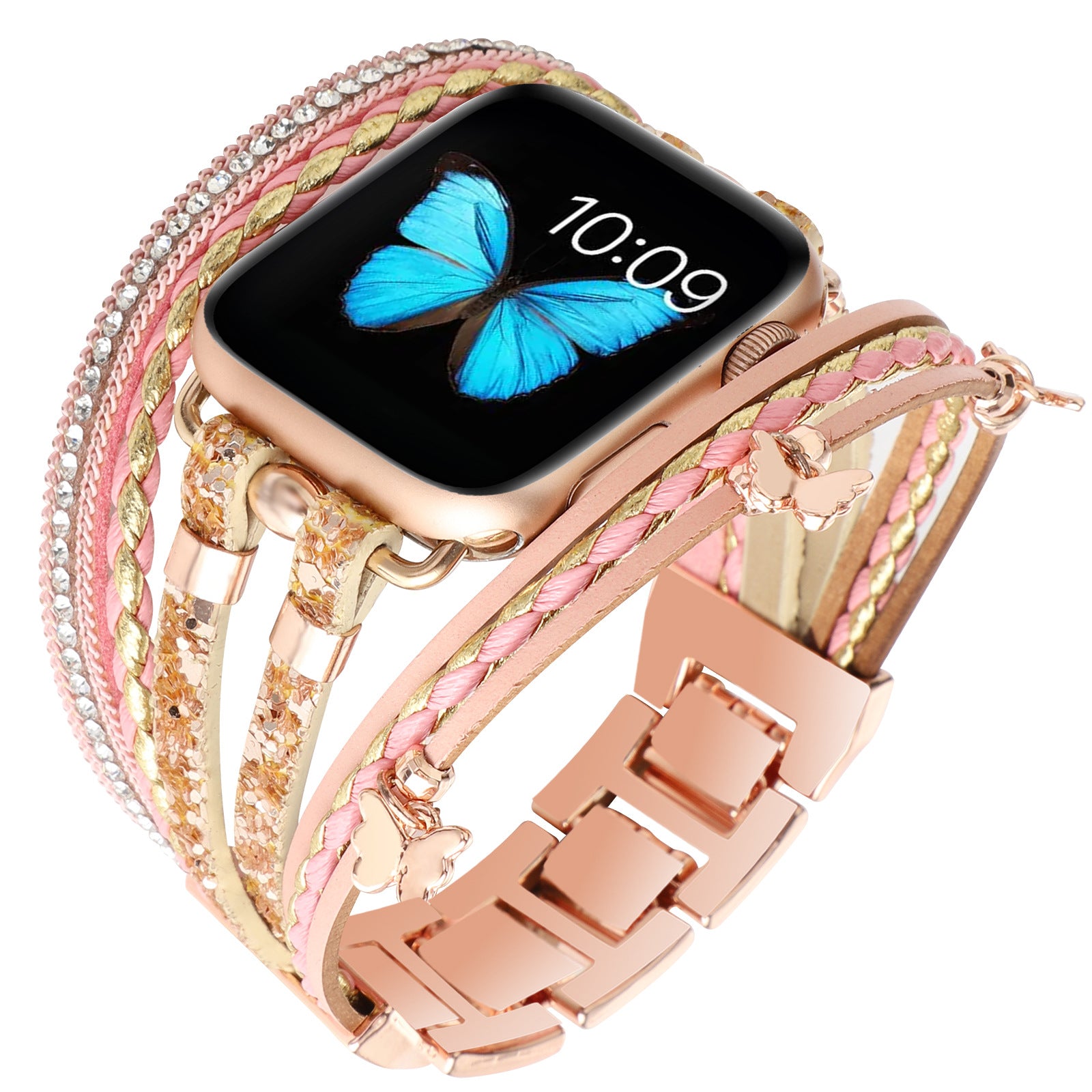 Elegant Rhinestones Multi Layer Watch Band 6W6JWA95