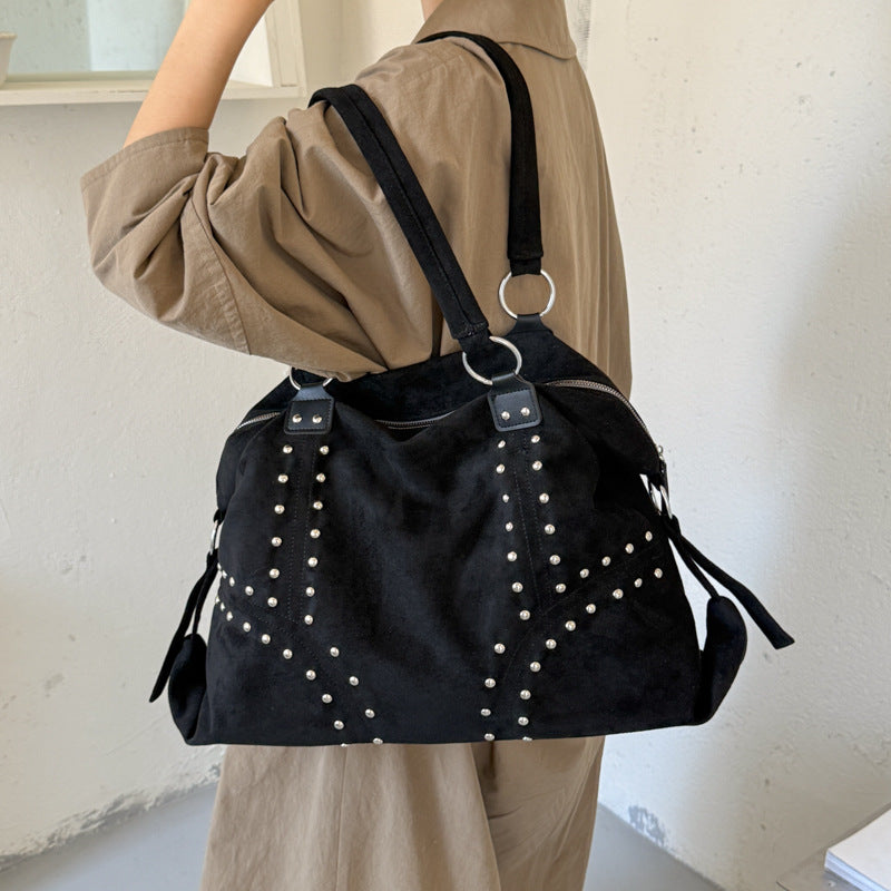 Vintage Large Capacity Studded Tote Bag 6W10BBG1858