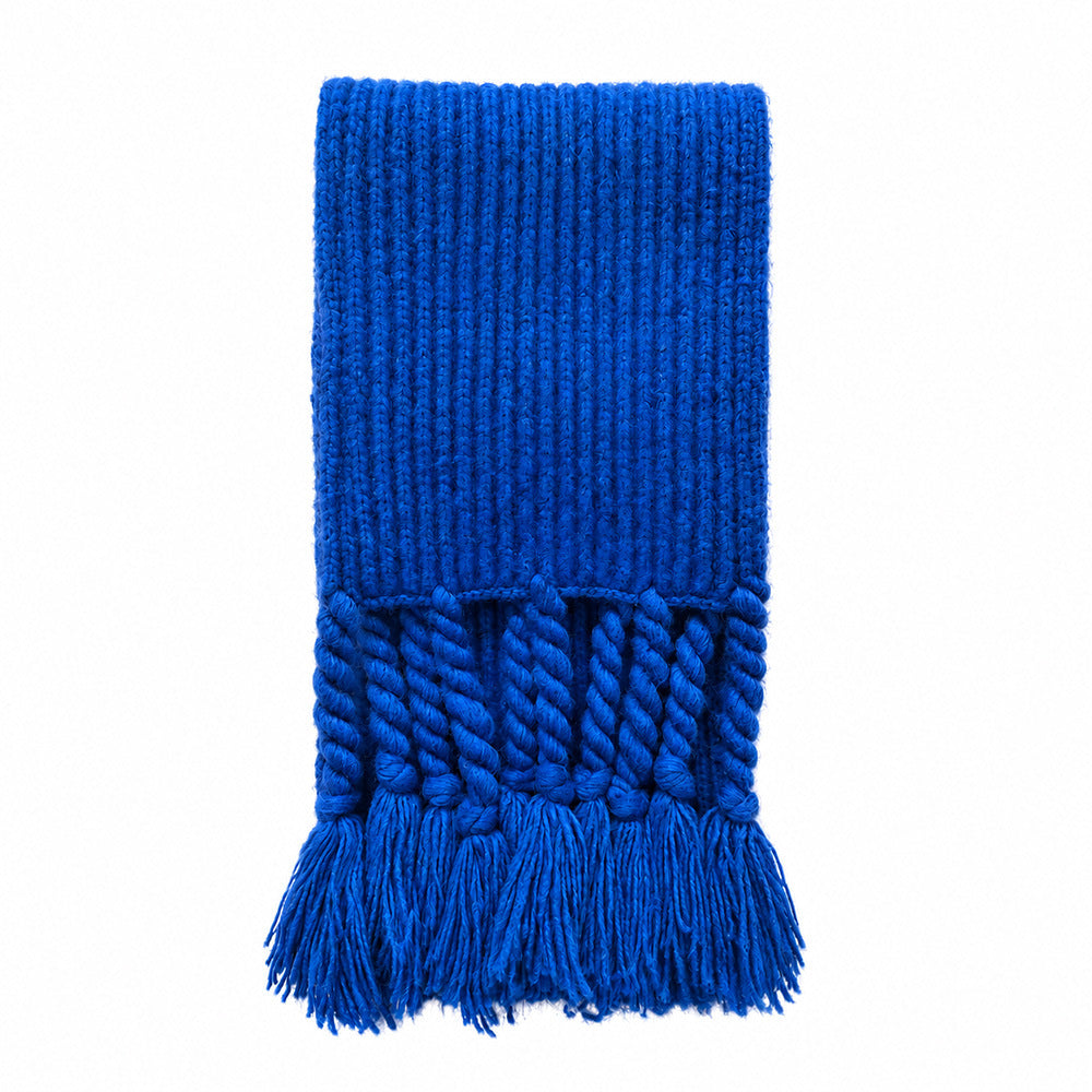 Winter Solid Color Braided Tassel Knit Scarf 6W6NSC93