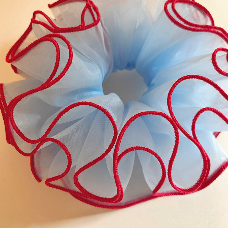 Blue Mesh Layered Scrunchies - DippedShop Wholesale - #6403