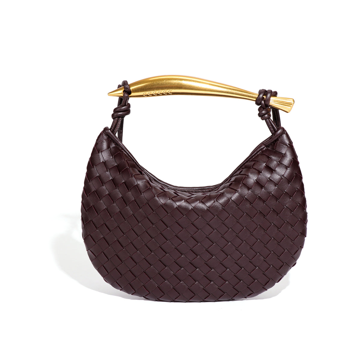 Fashion Solid Color Woven Crescent Handbag 6W10BBG2423