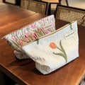 Sweet Tulip Jacquard Ruffled Style Makeup Bag MK2BW6S10BOB65