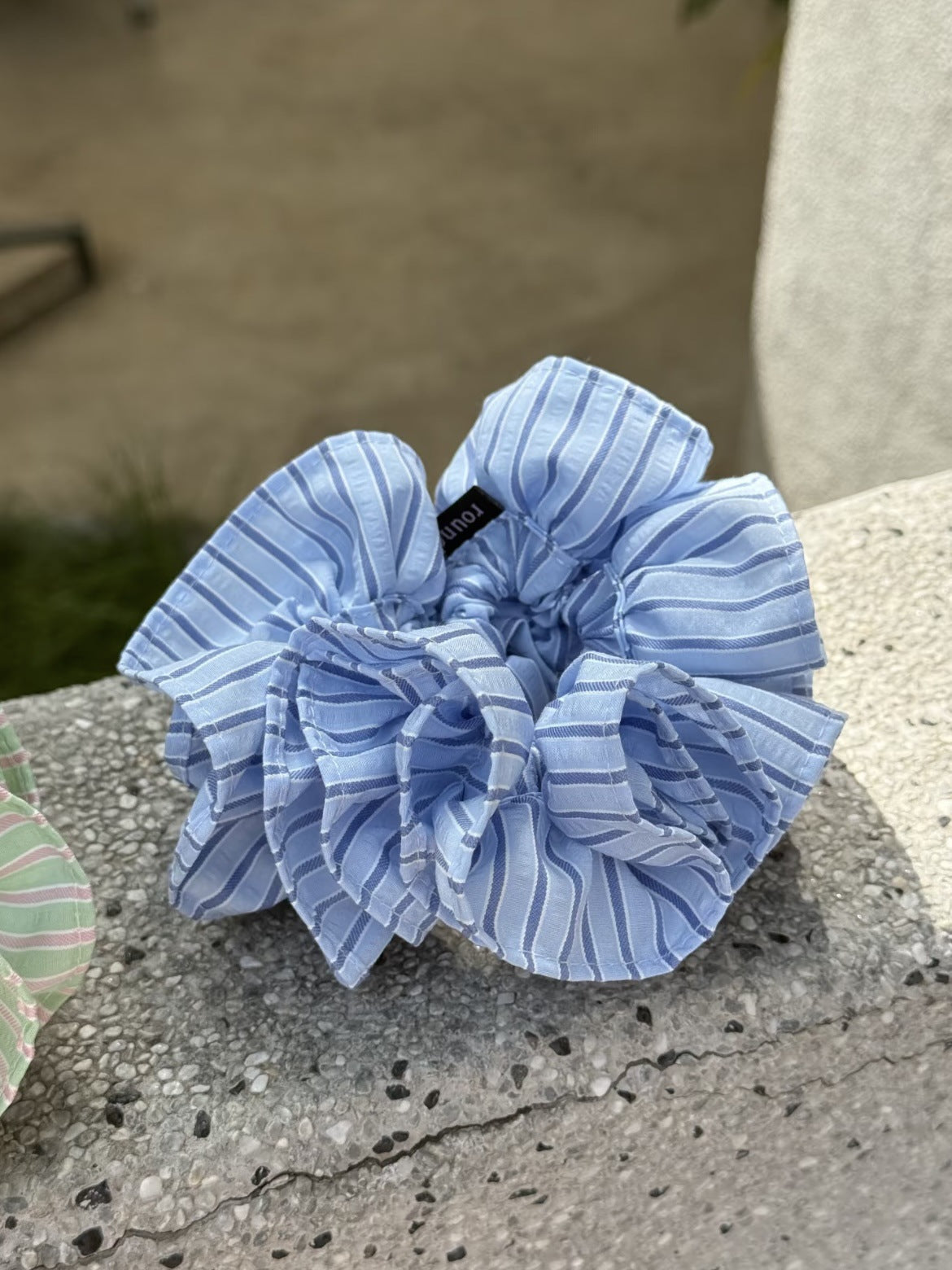 Color Block Striped Double Layer Ruffle Hair Scrunchie MK2BW6W6HSR02
