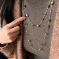 Vintage Tiger's Eye Pearl Chain Necklace 6W6JNC679