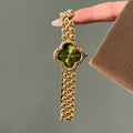 Trendy Lucky Clover Rhinestone Bracelet Quartz Watch MK2SSAS6W6JWA04