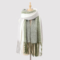 Striped Mohair Tassel Scarf - DippedShop Wholesale - #5731