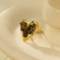 Elegant Crystal Heart Gold Pla - DippedShop Wholesale - #4611