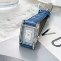 Vintage Rhinestone Square Dial Leather Strap Quartz Watch MK2SSAS6W6JWA07
