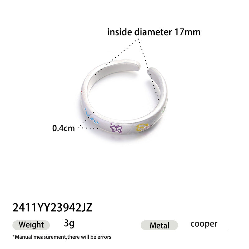 Floral Bow Open Ring - DippedShop Wholesale - #7747