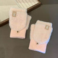 Faux Fur Convertible Fingerless Gloves - DippedShop Wholesale - #5875
