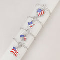 Vintage Gold Plated American Flag Pendants Chain Bracelet 8ZA6JBR130T