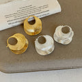 Chunky Gold Plated Geometric Hoop Earrings 6W6JER588