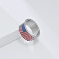 Minimalist USA Flag Pattern Wide Rings 8ZA6JRG201T