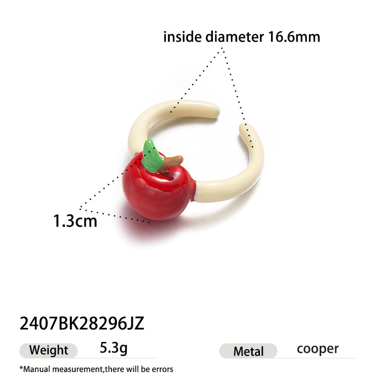 Creative Pumpkin Shape Enamel Open Ring 6W6JRG252