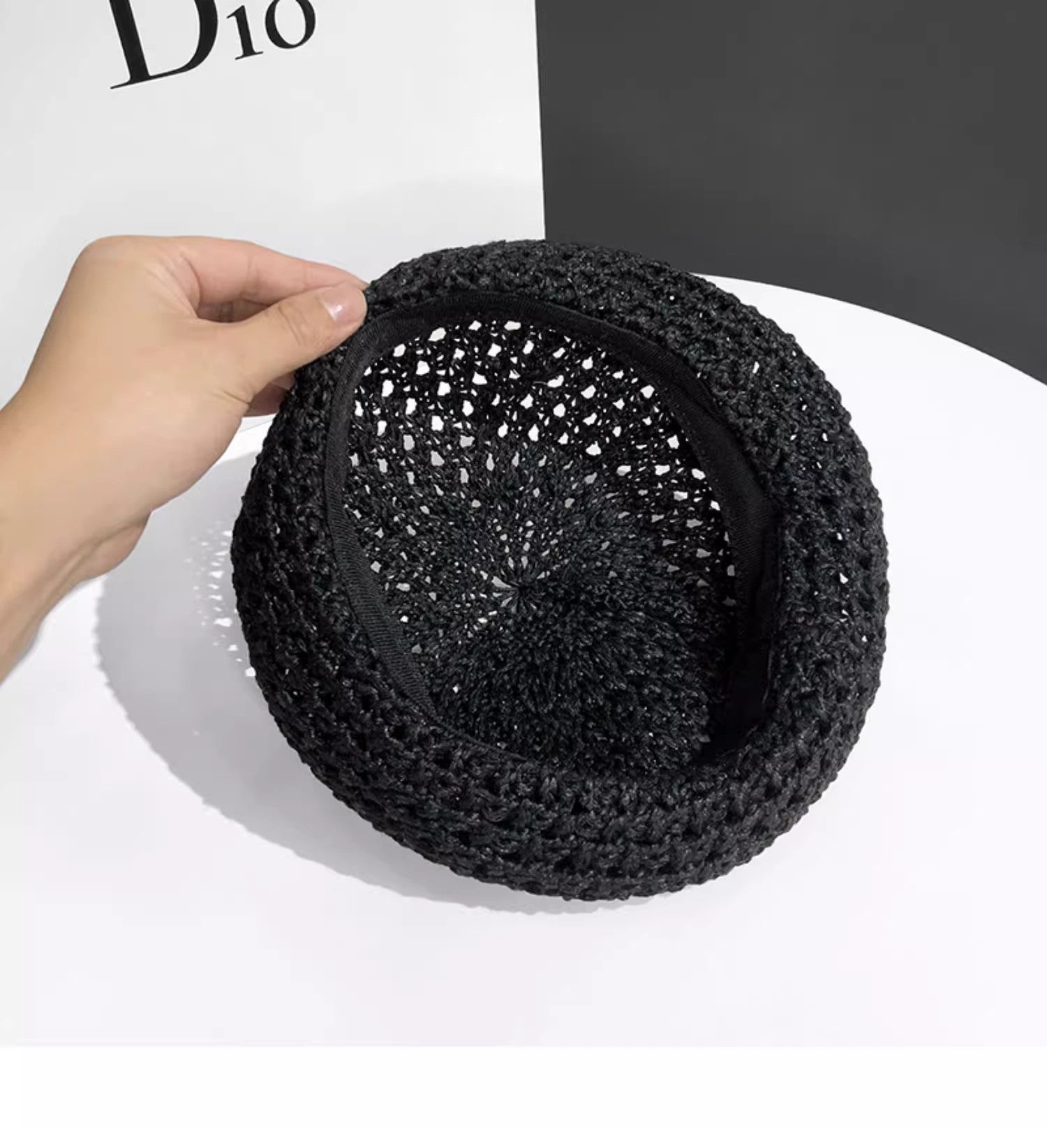 Simple Hollow Out Crochet Thin Beret Hat MK2CK6W6HAT65