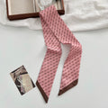 Cute Bowknot Print Narrow Silk Scarf MK2BLW6W6NSI65