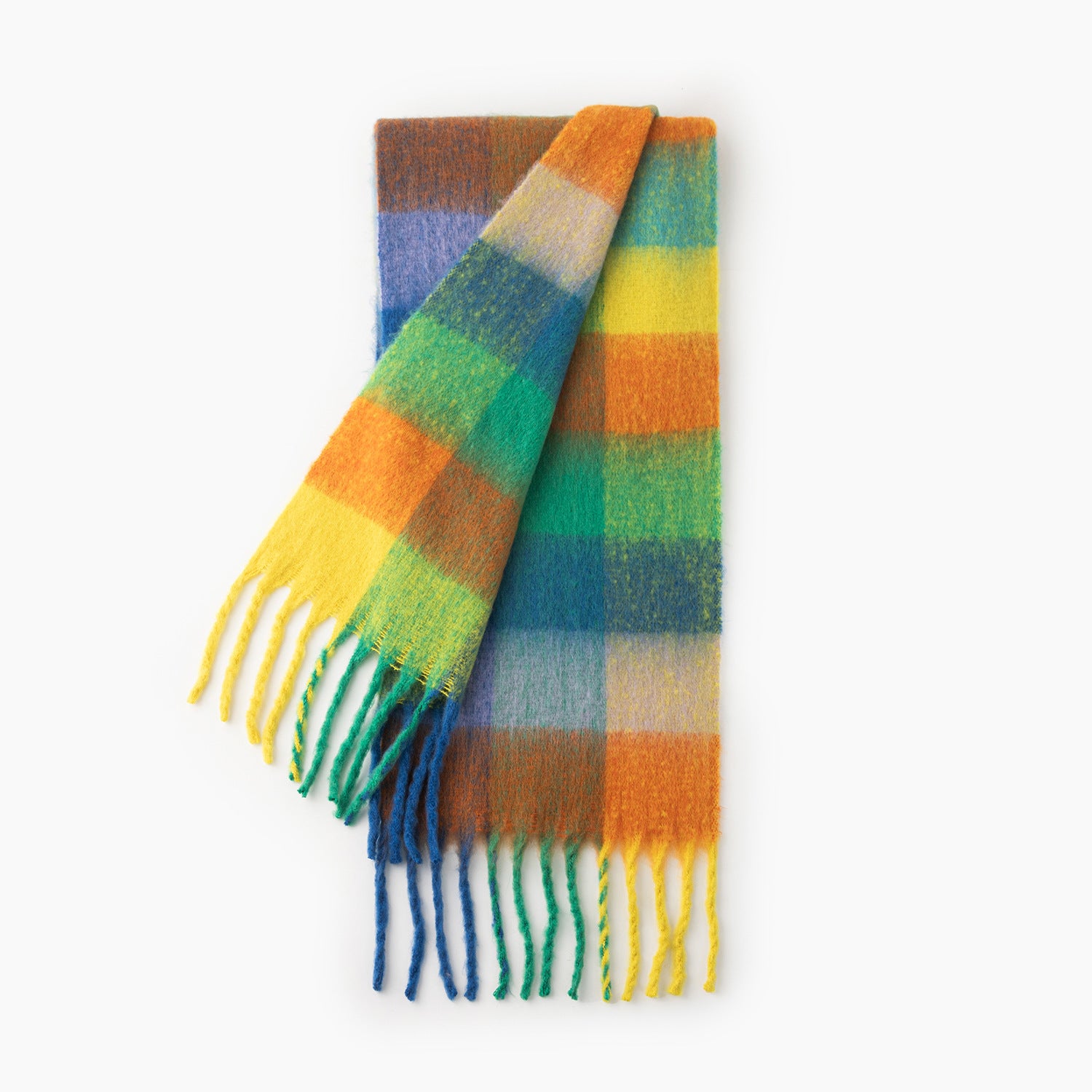 Colorful Plaid Tassel Warm Scarf 6W6NSW275