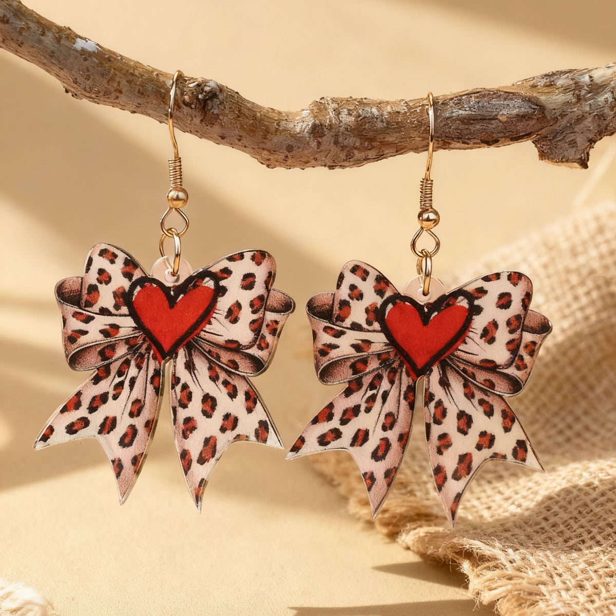 Leopard Bow Dangle Earrings - DippedShop Wholesale - #9731
