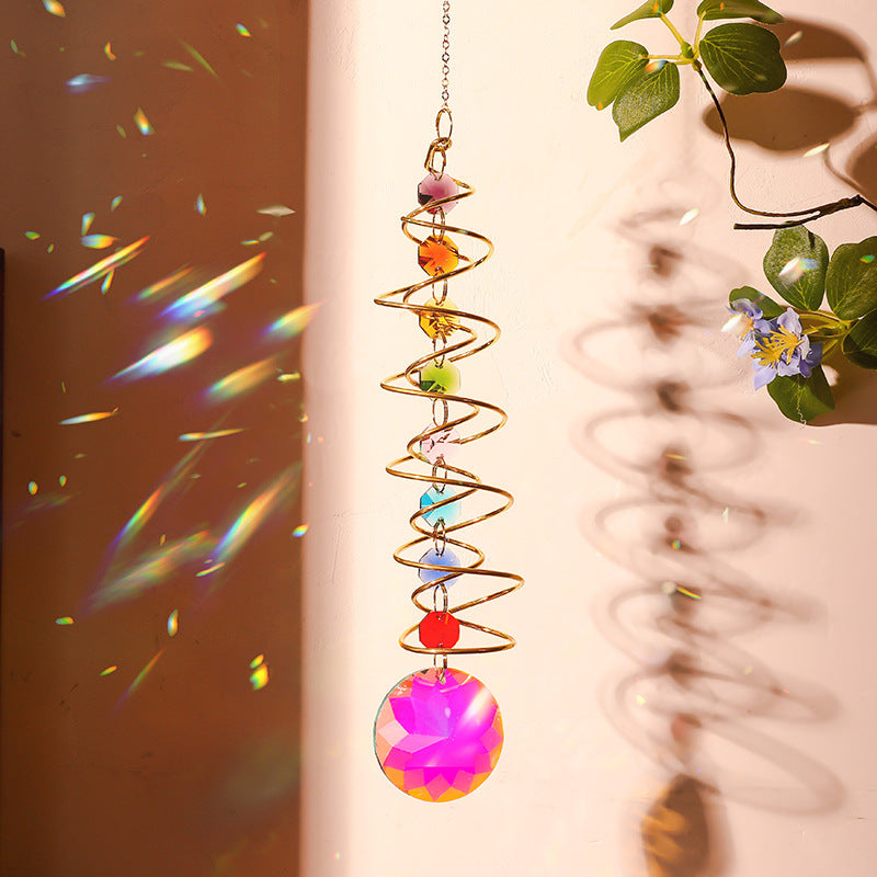Creative Iridescent Crystal Ball Spiral Hanging Suncatcher MK2CZAS6H7HLS66