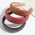Minimalist Solid Color Rivet PU Leather Headband MK2PIM6W6HBD76