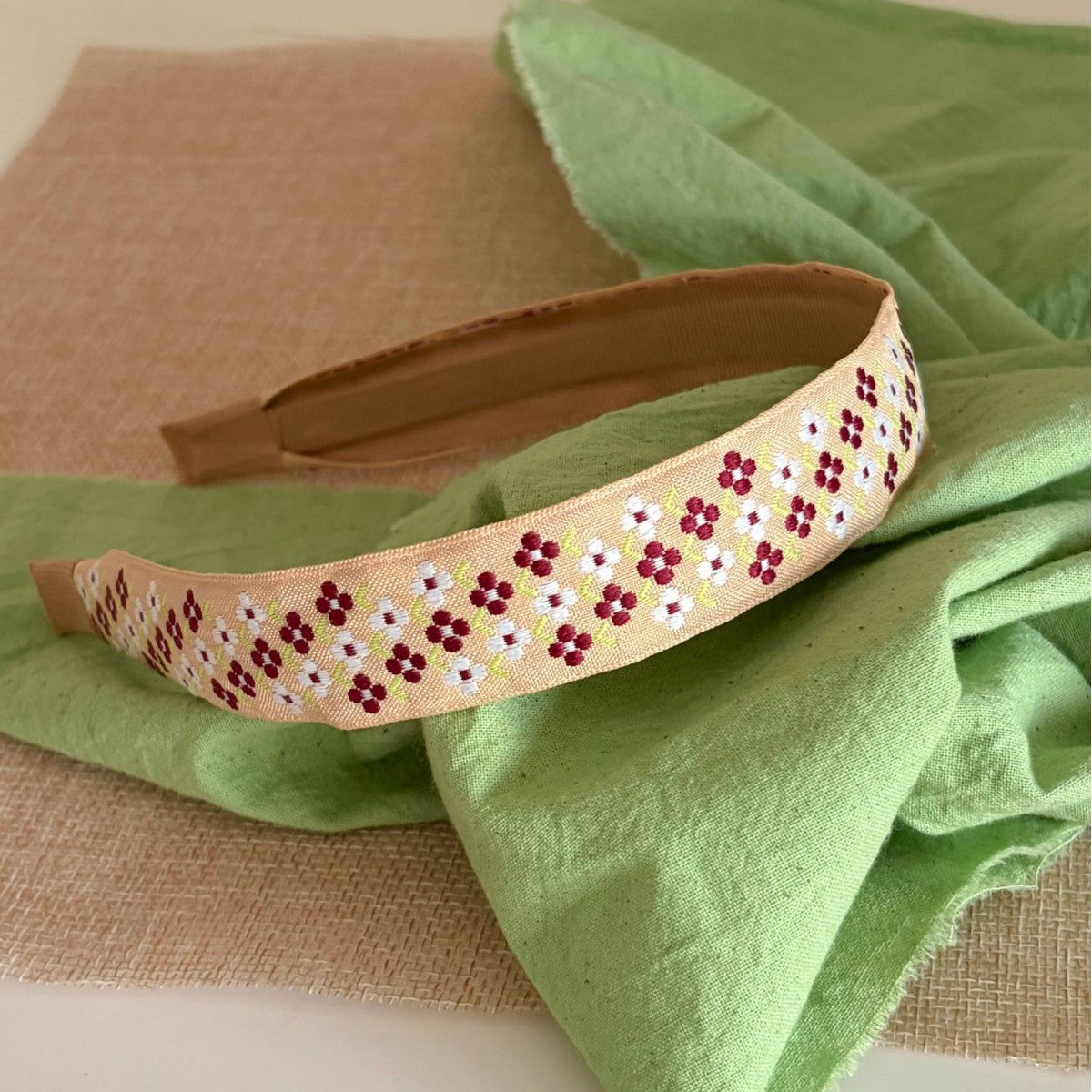 Floral Embroidery Fabric Headband - DippedShop Wholesale - #7411