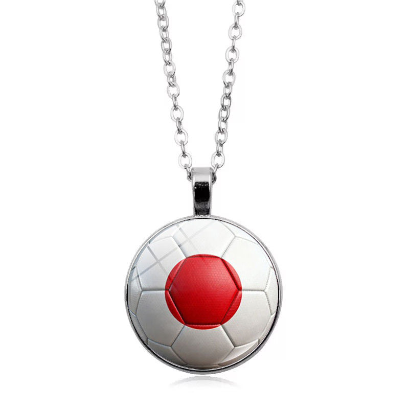Stylish Country Flag Football Shape Pendant Necklace 8ZA6JNC279T