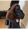 (No Bag Charm)Minimalist Faux Shearling Shoulder Bags 6W10BBG1880