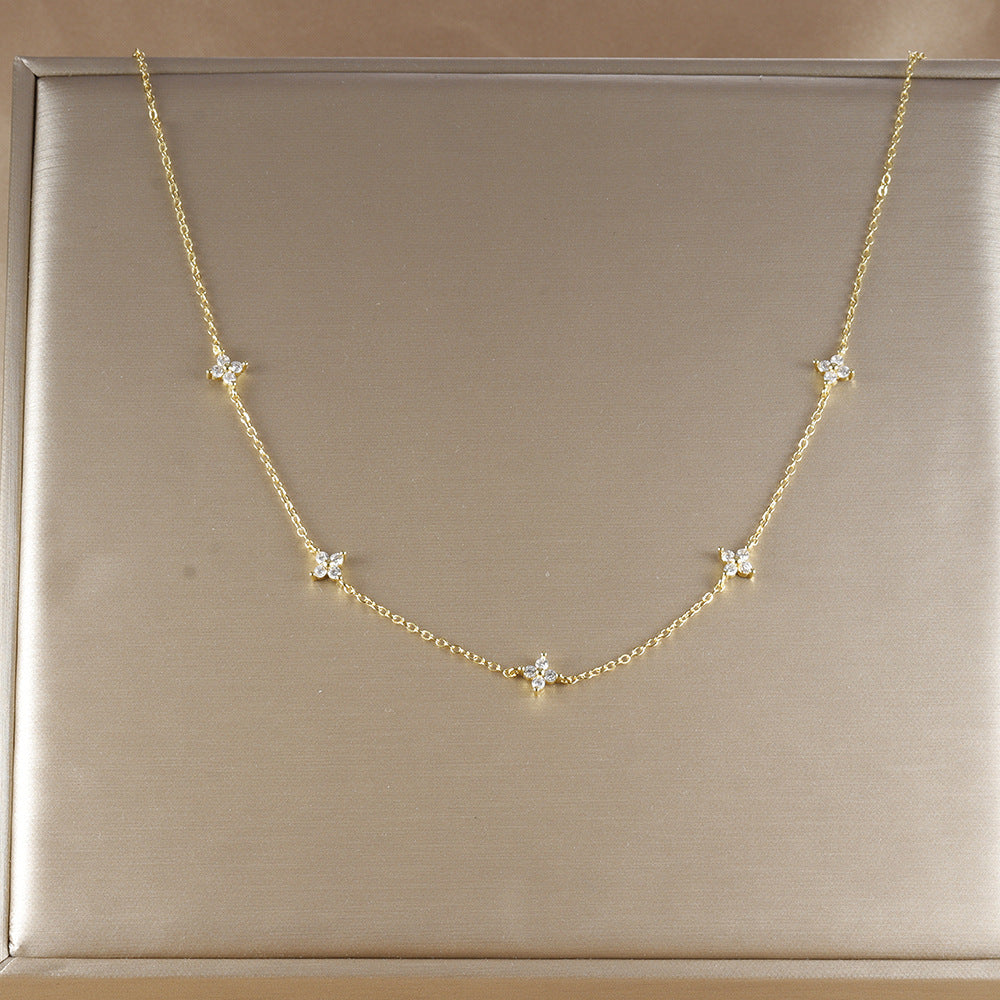 Gold Plated Flower Choker - DippedShop Wholesale - #2947