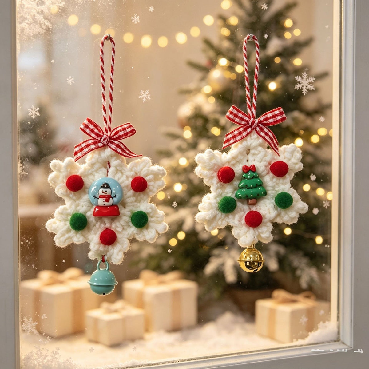 Cute Hand-Crochet Snowflake Hanging Ornament 6H7HBW563