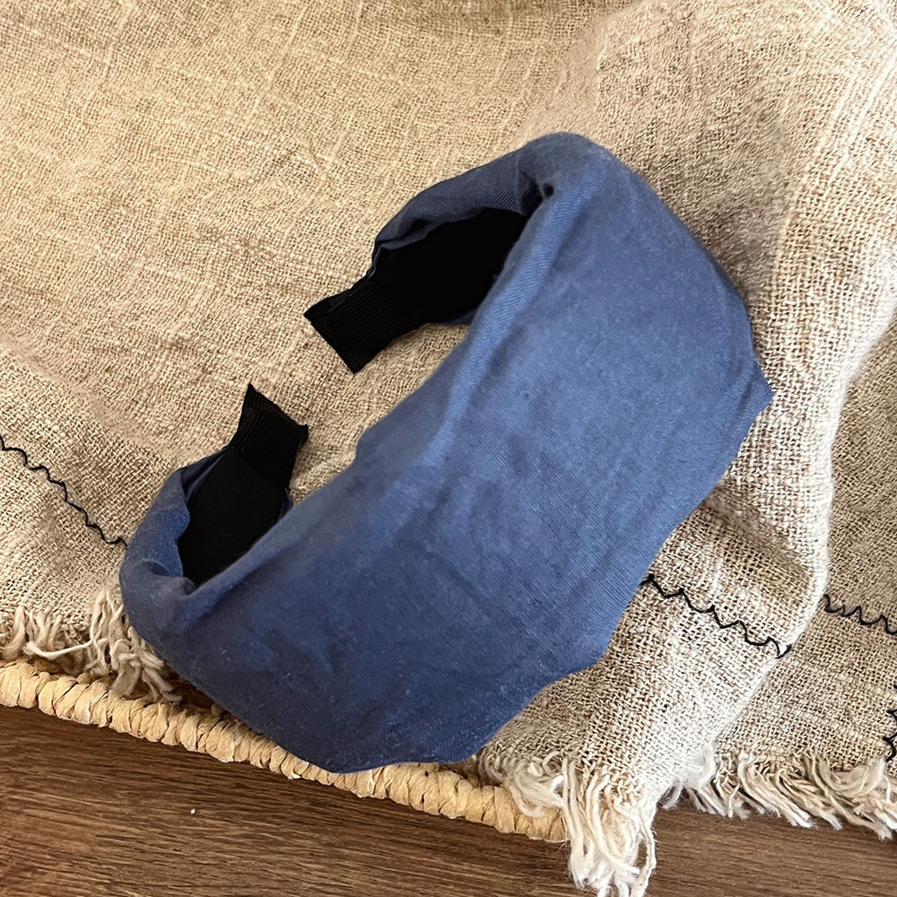 Simple Linen Plaid Soft Padded Wide Headband 6W6HBD374