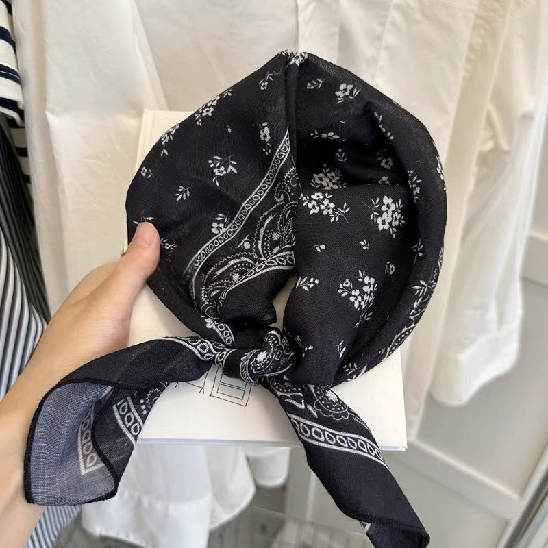 Chic Floral Print Square Silk Scarf 6W6NSI189