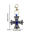 Vintage Rhinestones Cross Pendant Keychain Bag Charm 6W10BBC820
