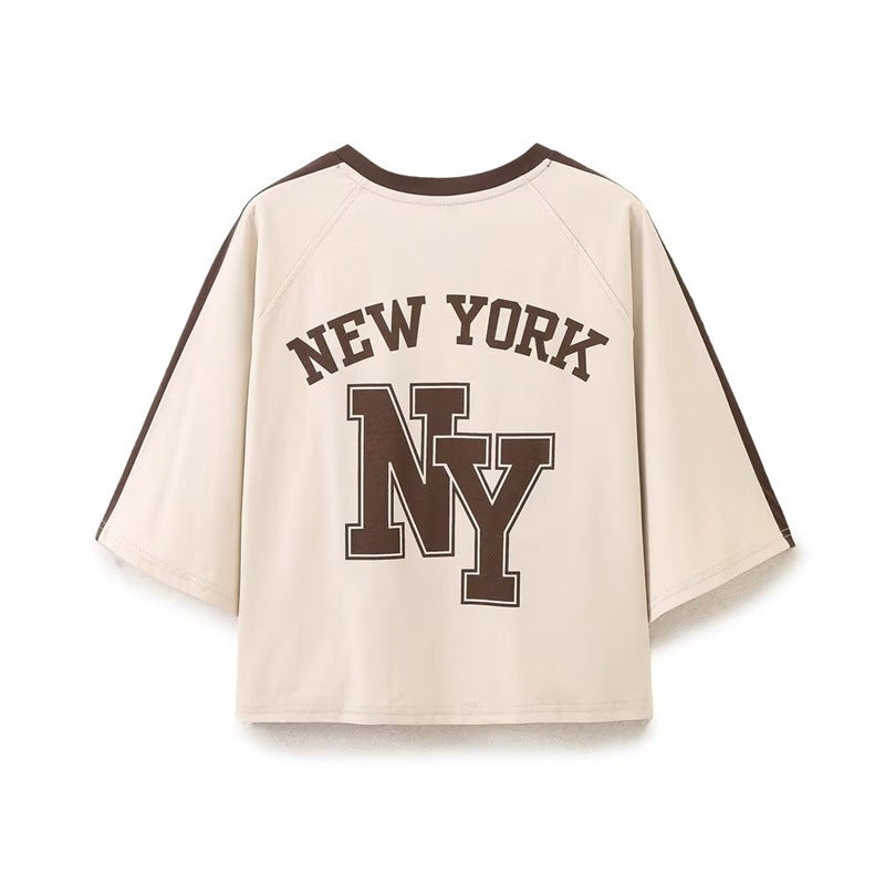 Trendy Short Sleeve Letter Printed T-Shirt DP25D413