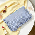 Stylish Striped Print Ruffled Cosmetic - DippedShop Wholesale - #1619