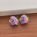 Dopamine Multi-Color Beaded Flower Stud Earrings 6W6JER601