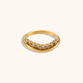 Gold Plated Cubic Zirconia Ring - DippedShop Wholesale - #6787