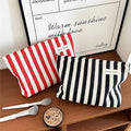 Minimalist Striped Canvas Portable Makeup Bag MK2BW6S10BOB68