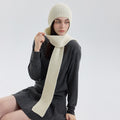Stylish Solid Color Warm Hooded Scarf 6W6NSW252