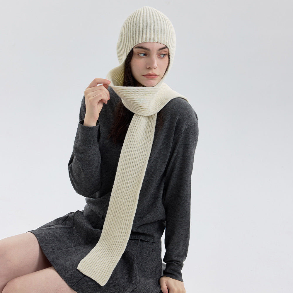 Stylish Solid Color Warm Hooded Scarf 6W6NSW252