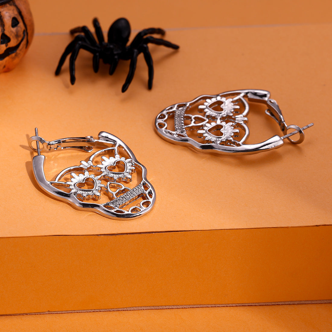 5+ Vintage Skull Simple Halloween Earrings DPJE2729