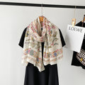 Floral Cotton Linen Scarf - DippedShop Wholesale - #3187